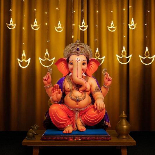 Curtain Style LED Diya String Lights – Warm White Glow