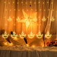 Curtain Style LED Diya String Lights – Warm White Glow