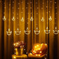 Curtain Style LED Diya String Lights – Warm White Glow